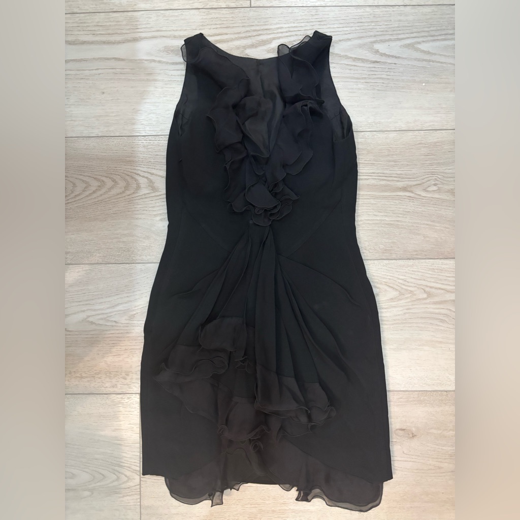 Moschino Black Strapless Ruffle Dress